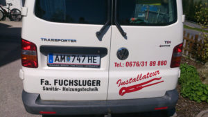 Firmenbus Beklebung Rückseite