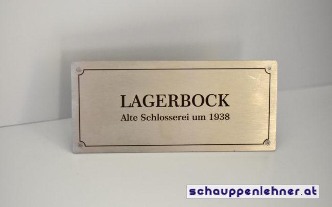 Metallschild Lagerbock