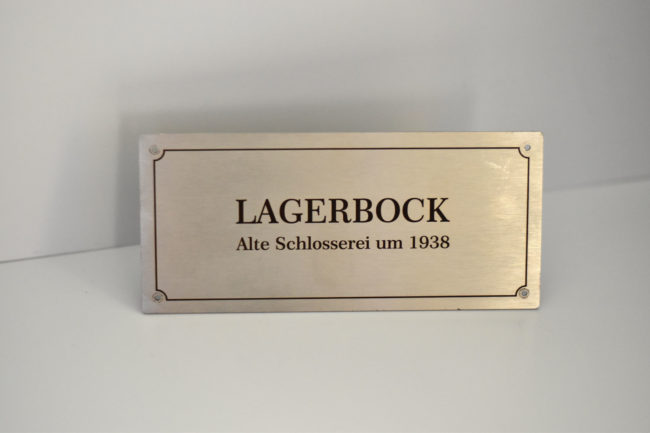 Metallschild Lagerbock