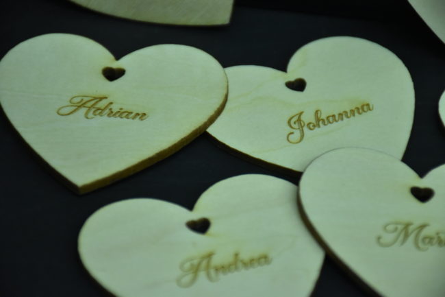 Tischkärtchen Holz Hochzeit